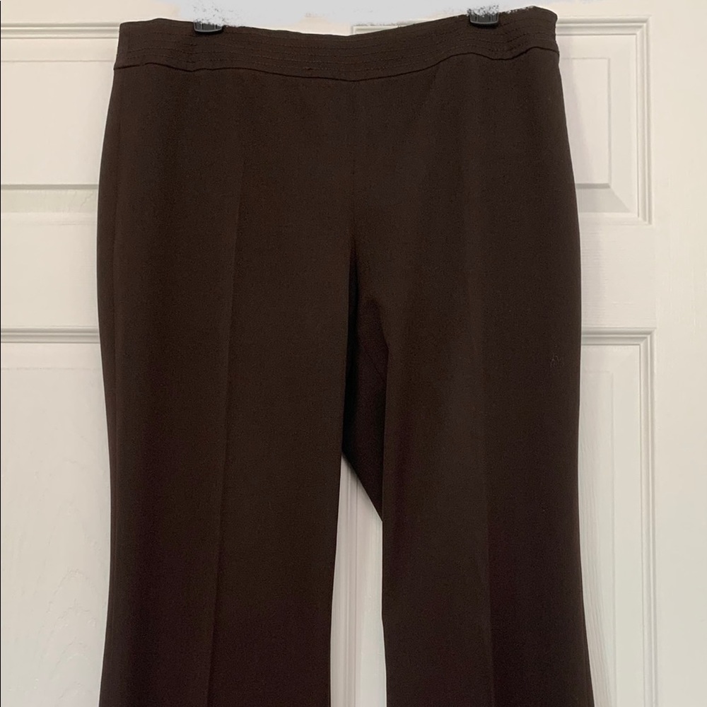 ❤️CACHE BROWN - RETRO WIDER-LEG / HIGH-WAIST / STRETCH DRESS PANTS - EUC - Sz 10
